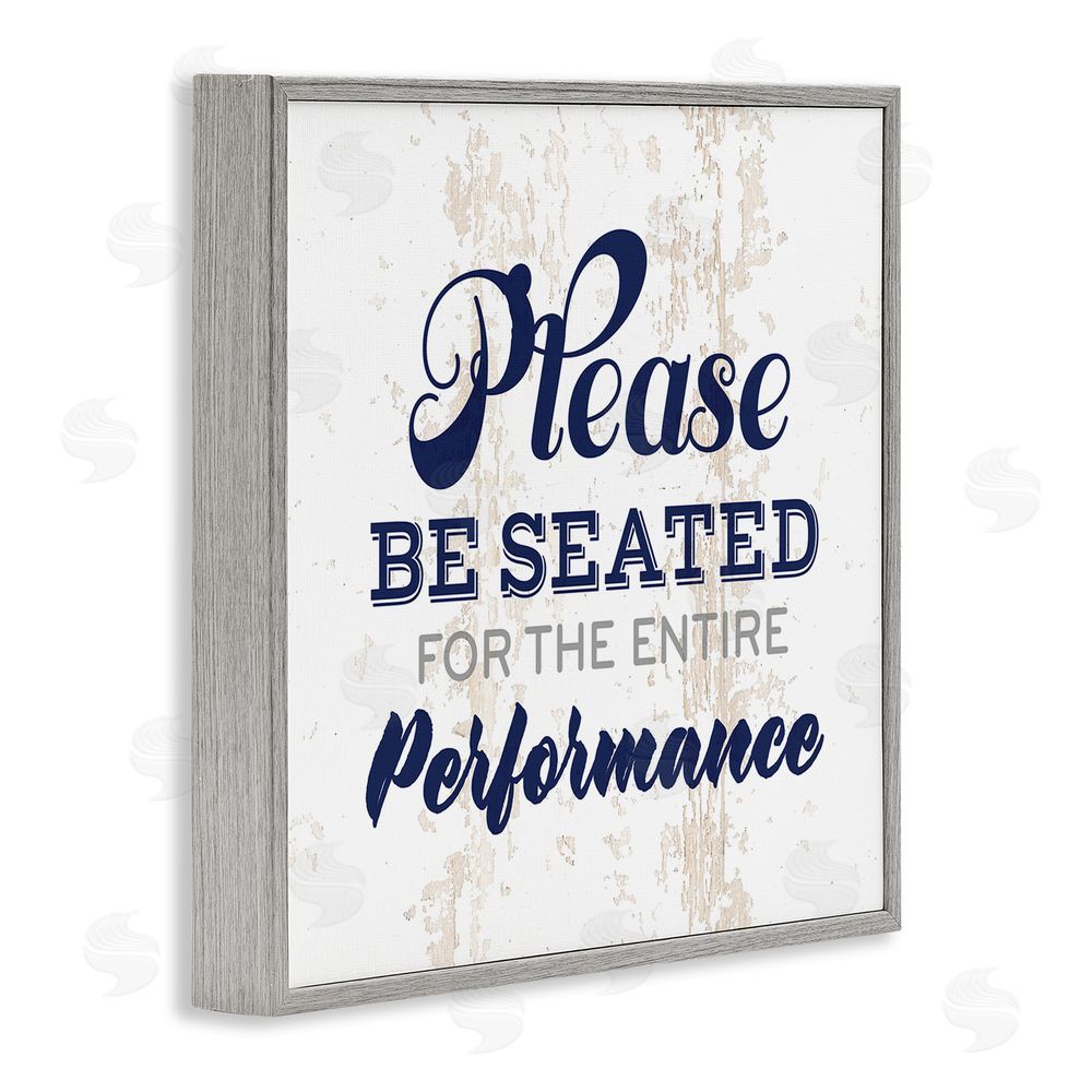 Masey St. Studios Bathroom Wait to Be Seated Gray Framed Giclee Wall Art Print