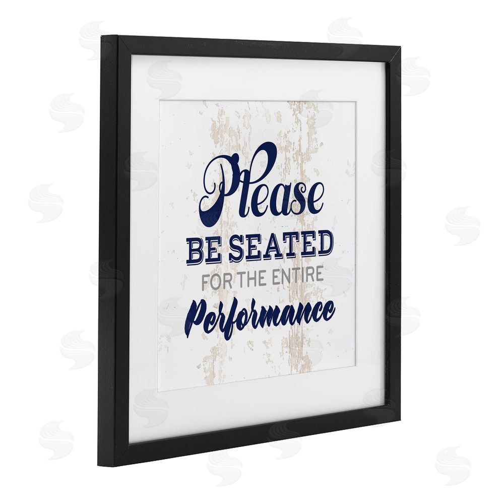 Masey St. Studios Bathroom Wait to Be Seated Black Framed Print Under Glass Wall Art