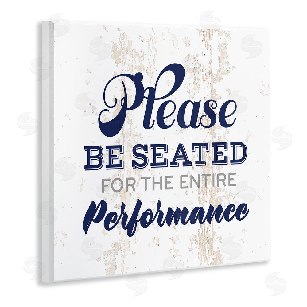Masey St. Studios Bathroom Wait to Be Seated Wooden Wall Plaque Art Print
