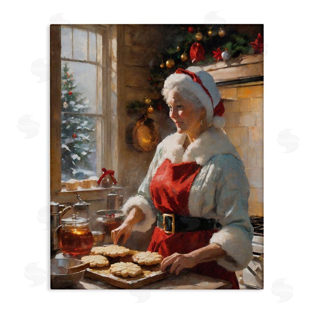 Jo Moulton Mrs. Claus Baking Cookies Canvas Wall Art Print
