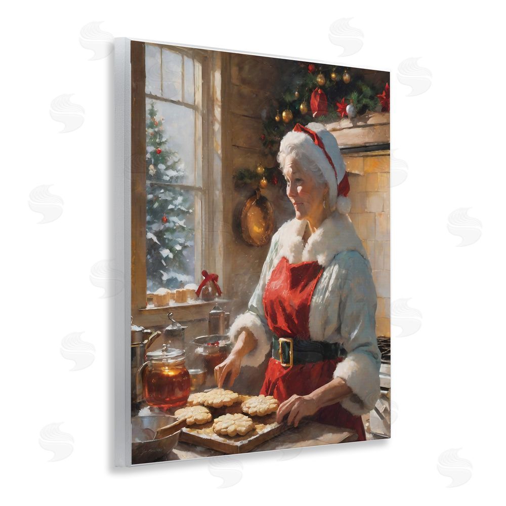 Jo Moulton Mrs. Claus Baking Cookies Wall Plaque Art Print