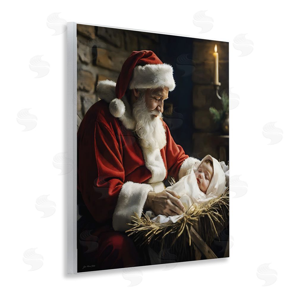 Jo Moulton Santa Claus & Baby Jesus Wall Plaque Art Print