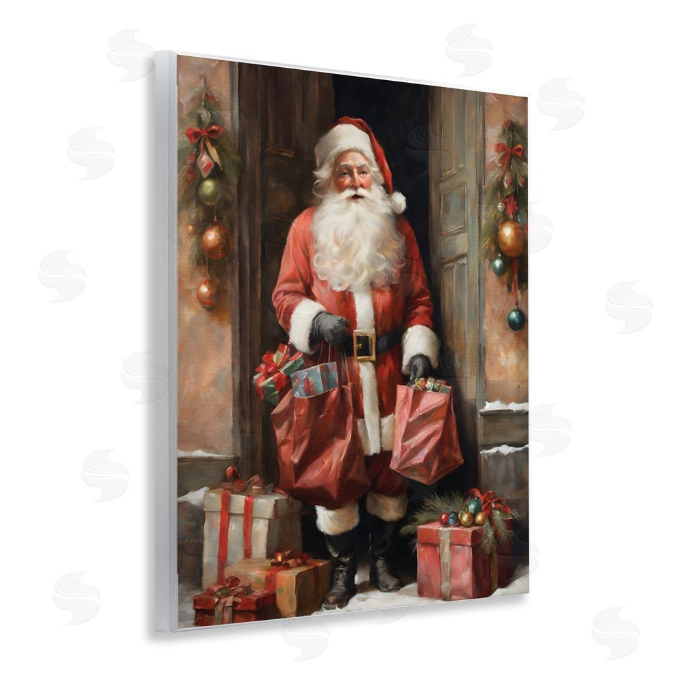Jo Moulton Santa Claus on Doorstep Wall Plaque Art Print
