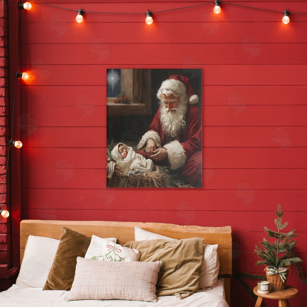 Jo Moulton Santa Believes with Baby Jesus Canvas Art on Wall