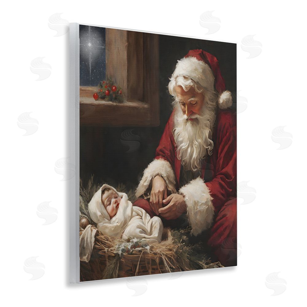 Jo Moulton Santa Believes with Baby Jesus Wall Plaque Art Print
