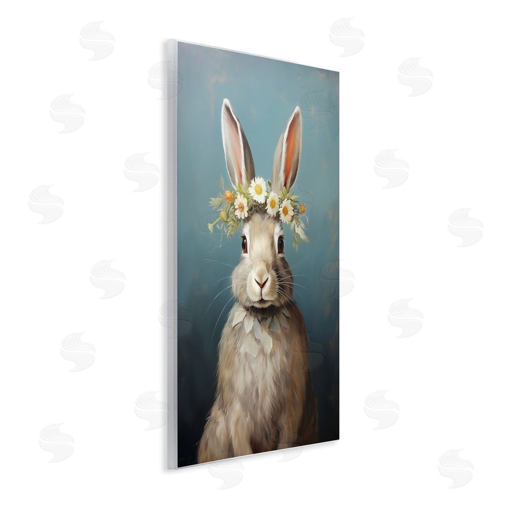 Heidi Kuntz Daisy Crowned Bunny Portrait Wall Plaque Art Print