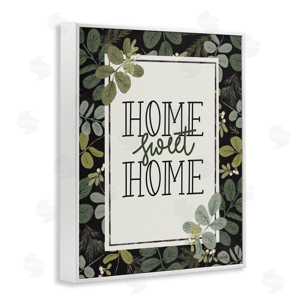 House Fenway Botanical Border Around Sweet Home White Framed Giclee Wall Art Print