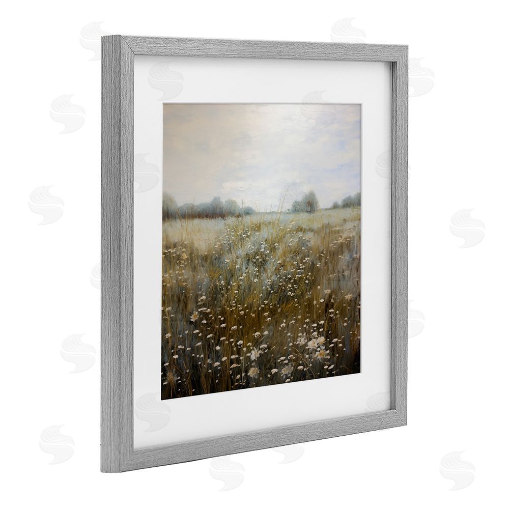 Heidi Kuntz Across The Field in Summertime Gray Framed Print Under Glass Wall Art