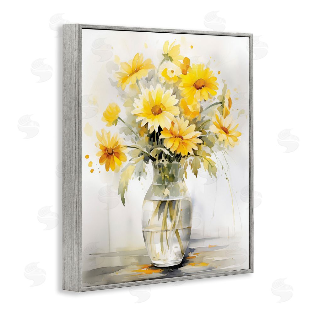 Heidi Kuntz Captured Sunlight Daisies Gray Framed Giclee Wall Art Print