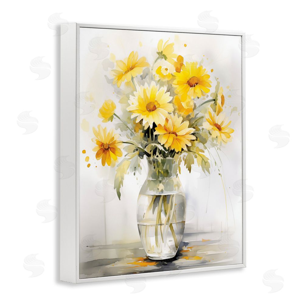 Heidi Kuntz Captured Sunlight Daisies White Framed Giclee Wall Art Print