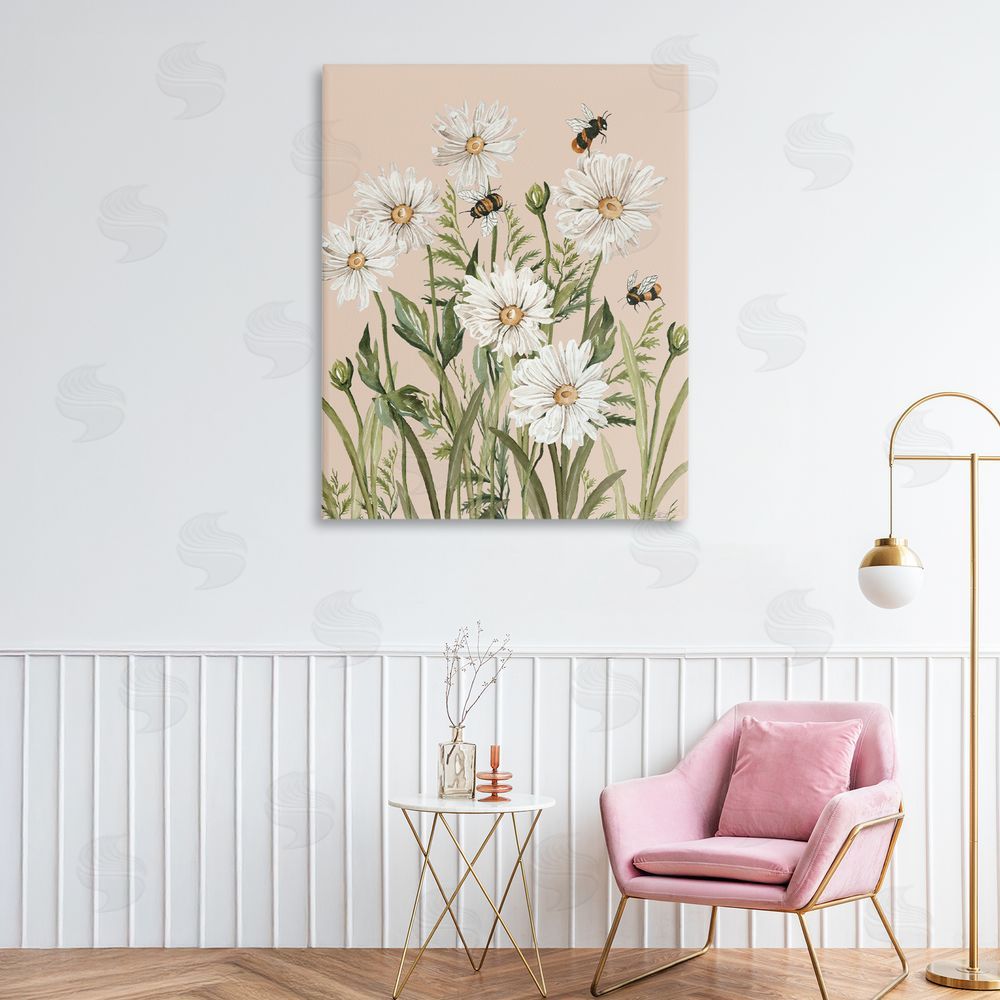 Cindy Jacobs Bees Among White Daisy Blooms
