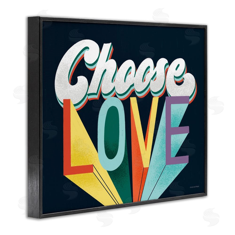 Pam Britton Choose Love Bold & Retro Black Framed Giclee Wall Art Print