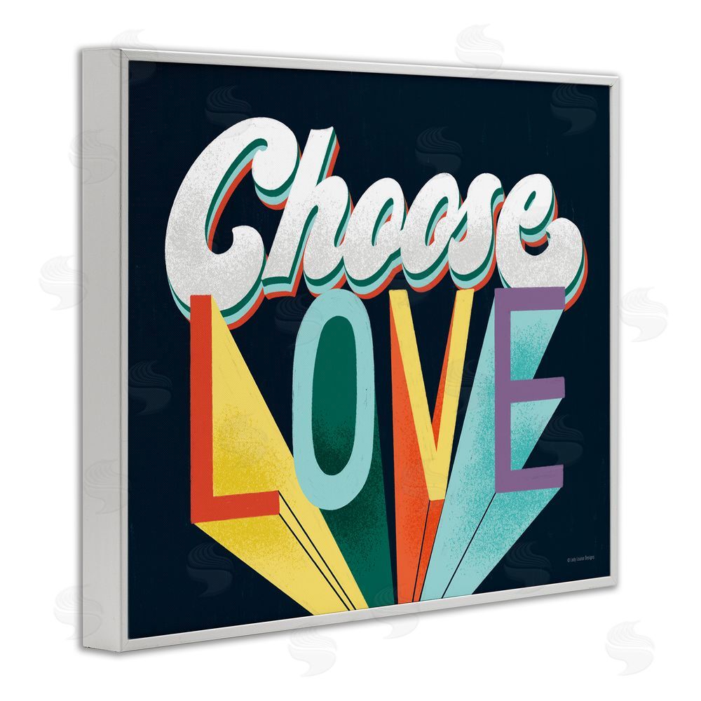 Pam Britton Choose Love Bold & Retro White Framed Giclee Wall Art Print