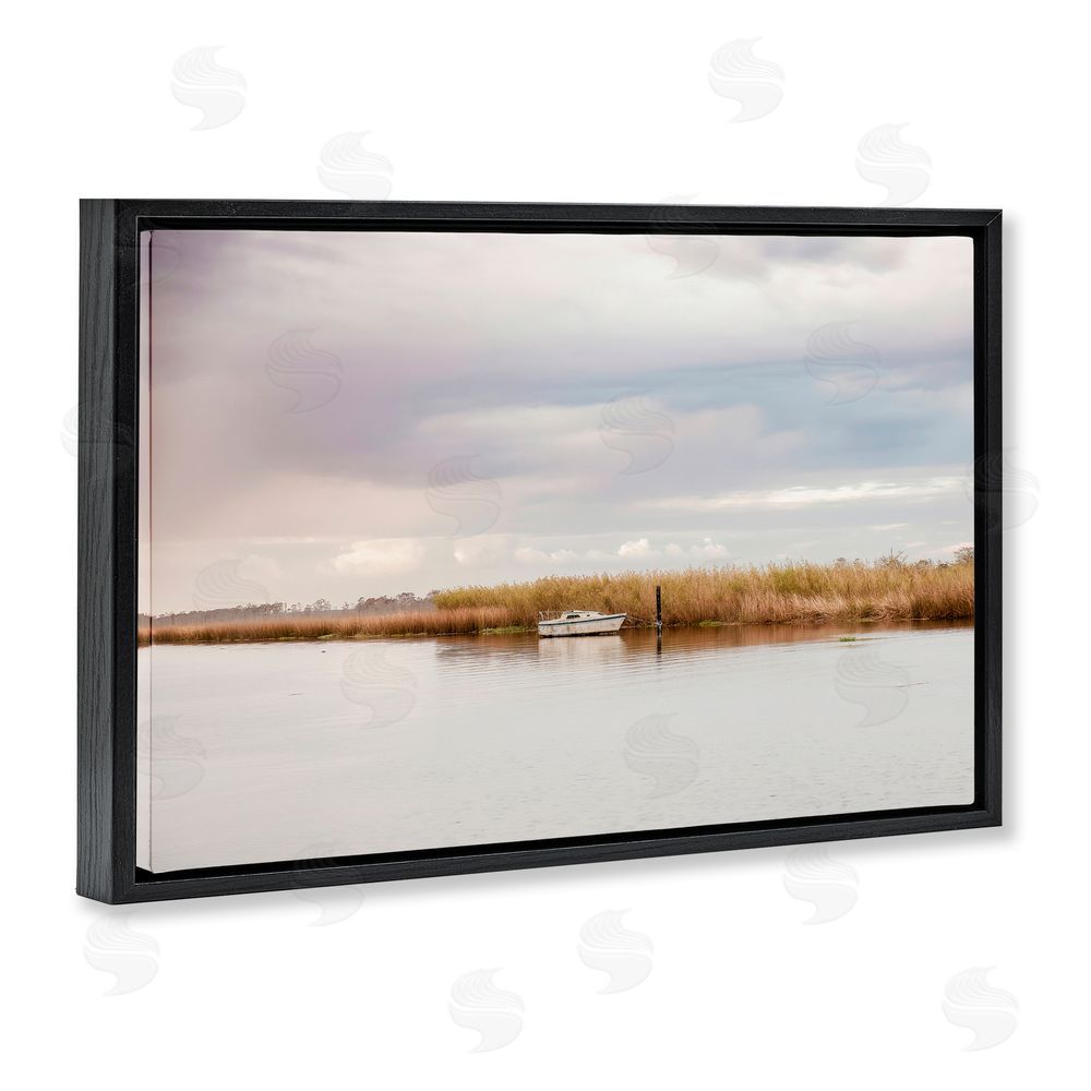Christy Berry Magical Mooring Landscape Black Floating Frame Canvas Wall Art Print