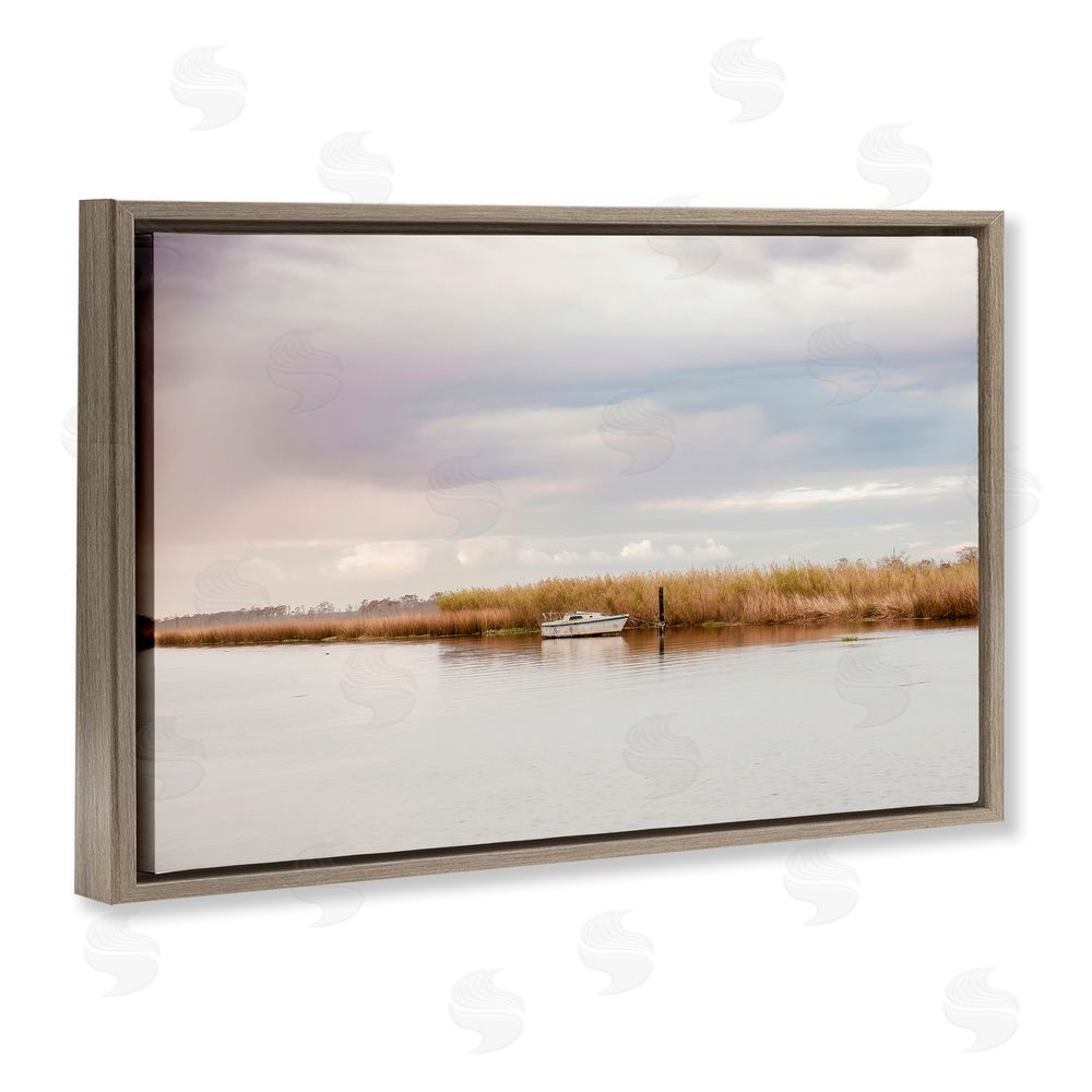 Christy Berry Magical Mooring Landscape Brown Floating Frame Canvas Wall Art Print