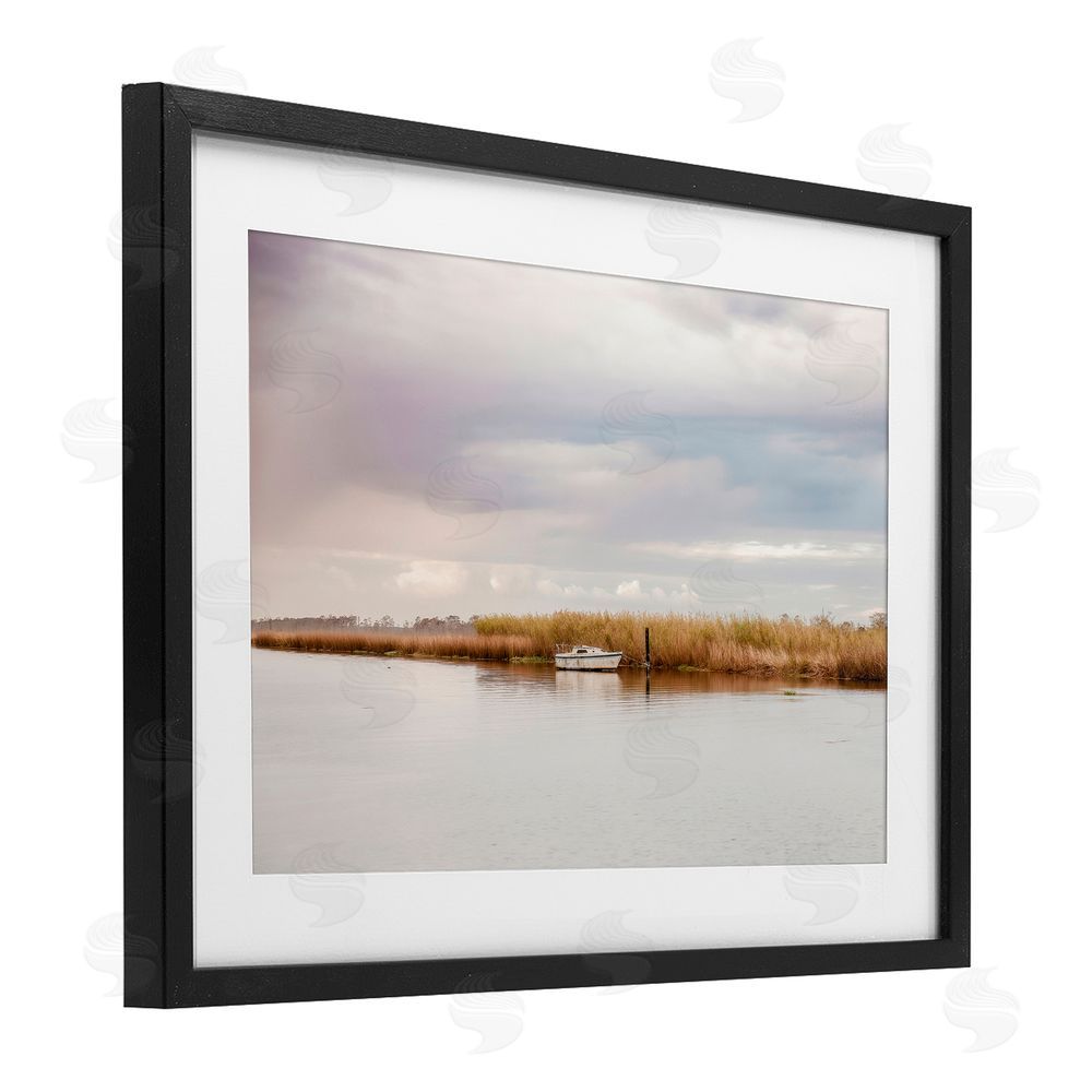 Christy Berry Magical Mooring Landscape Black Framed Print Under Glass Wall Art
