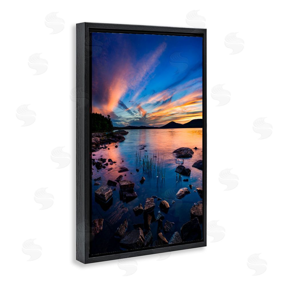 Jonathan Zaharek Sunrise on Piseco Lake Black Floating Frame Canvas Wall Art Print