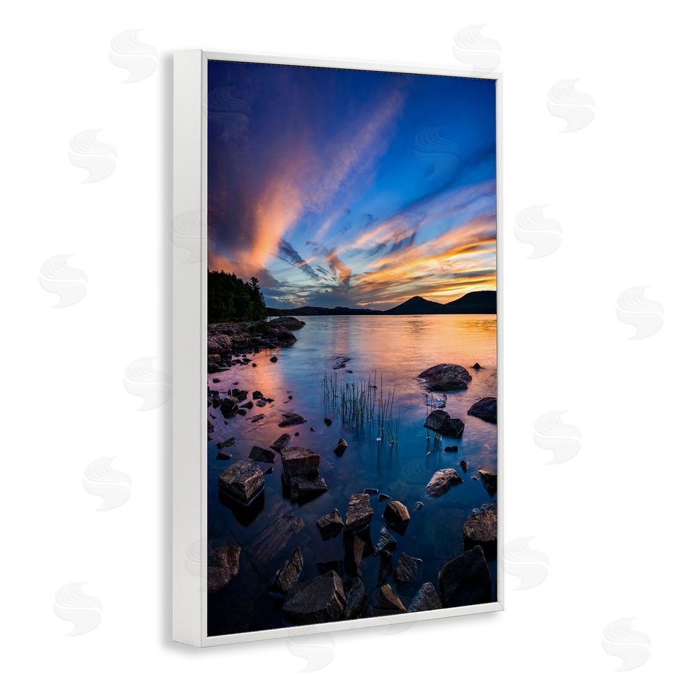Jonathan Zaharek Sunrise on Piseco Lake White Framed Giclee Wall Art Print