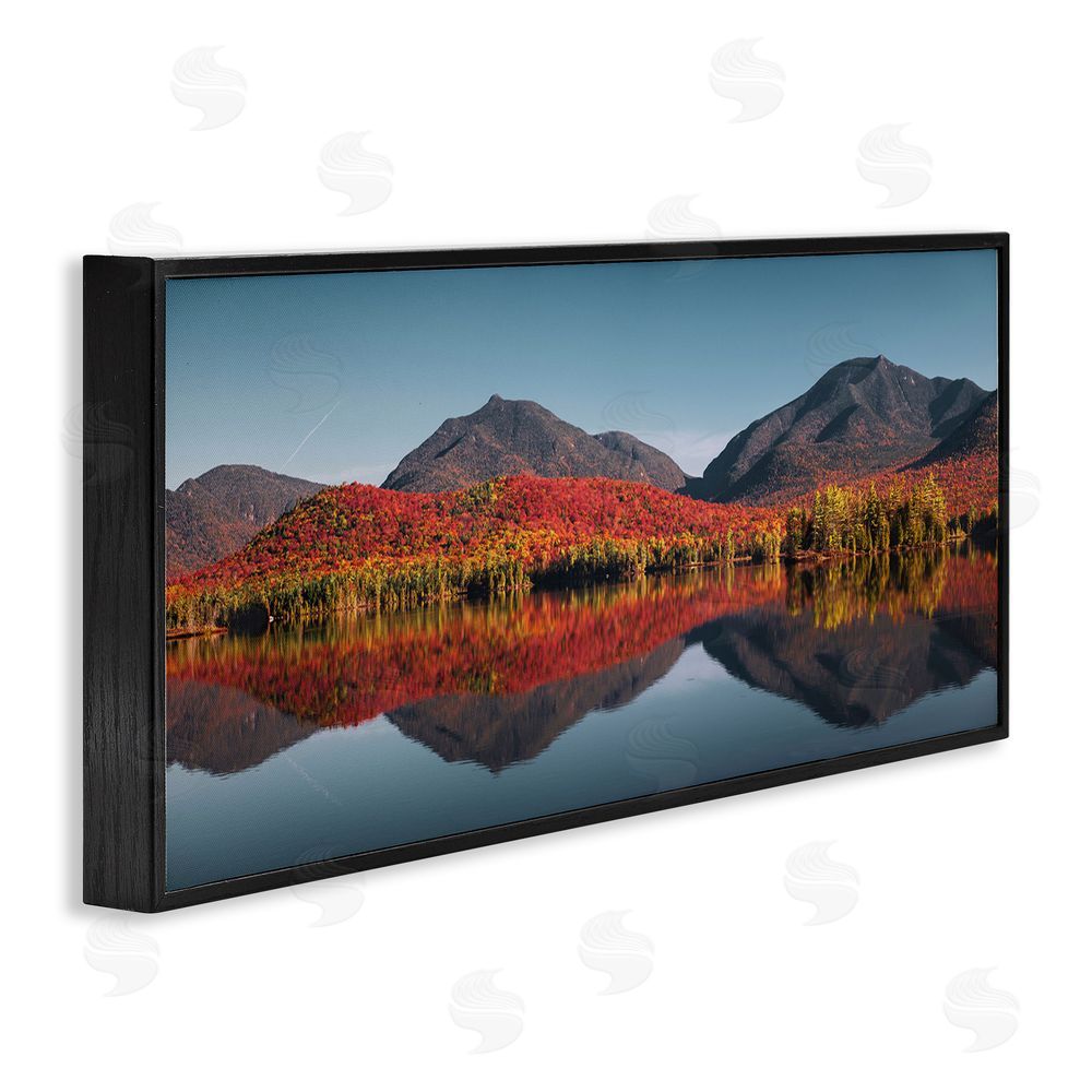 Jonathan Zaharek Autumn Panorama Reflections Black Framed Giclee Wall Art Print