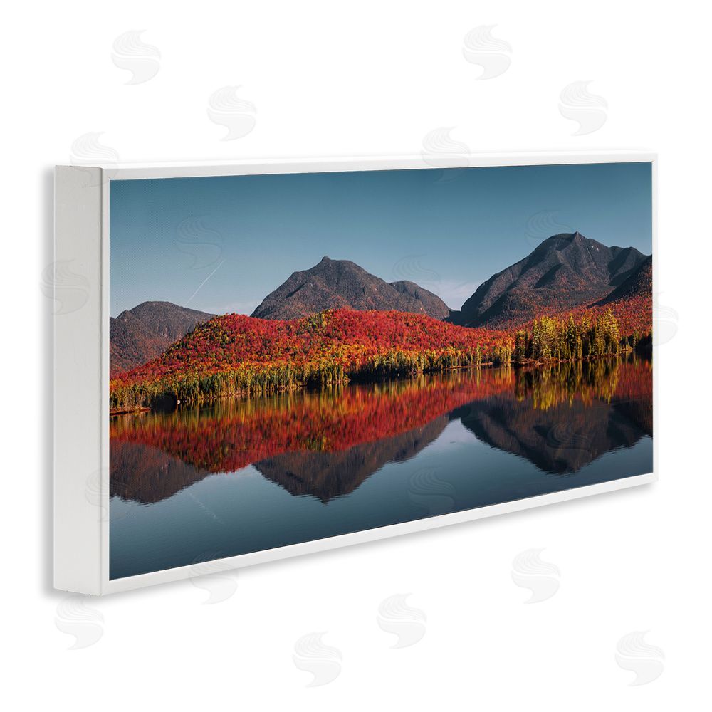 Jonathan Zaharek Autumn Panorama Reflections White Framed Giclee Wall Art Print