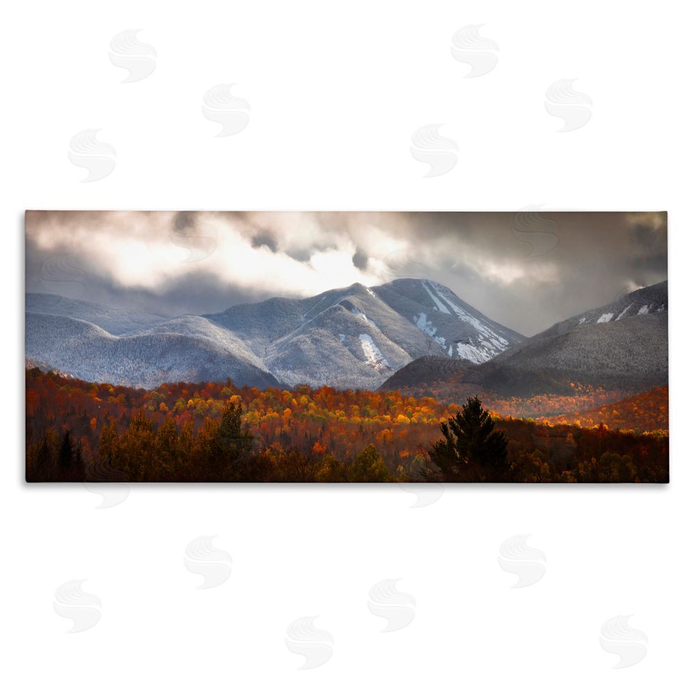 Jonathan Zaharek Colliding Seasons Mountainscape Stretched Canvas Wall Art Print