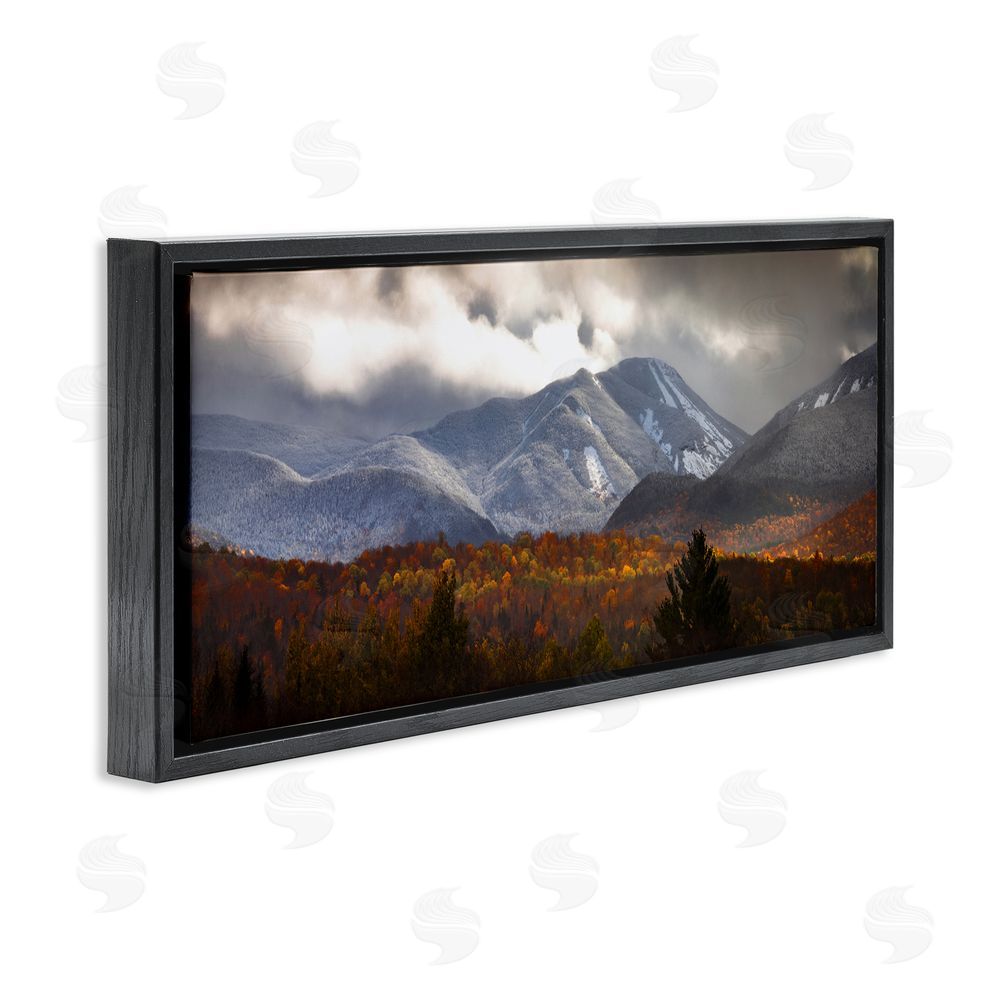 Jonathan Zaharek Colliding Seasons Mountainscape Black Floating Frame Canvas Wall Art Print