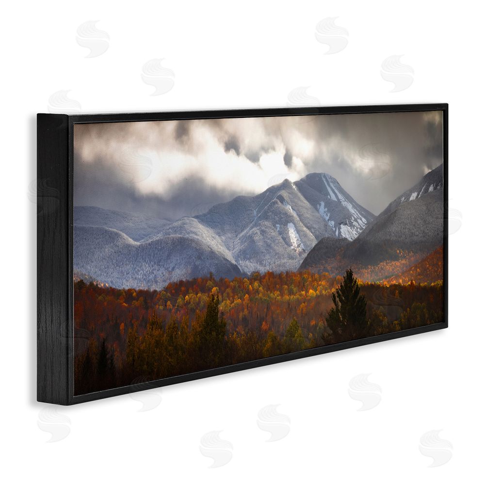Jonathan Zaharek Colliding Seasons Mountainscape Black Framed Giclee Wall Art Print