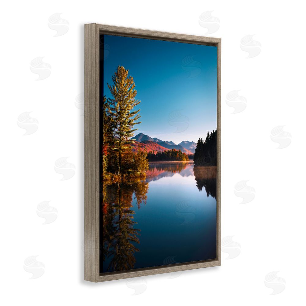 Jonathan Zaharek Autumn Morning Wilderness Brown Floating Frame Canvas Wall Art Print