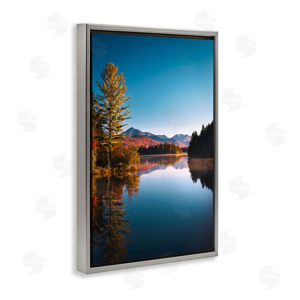 Jonathan Zaharek Autumn Morning Wilderness Gray Floating Frame Canvas Wall Art Print