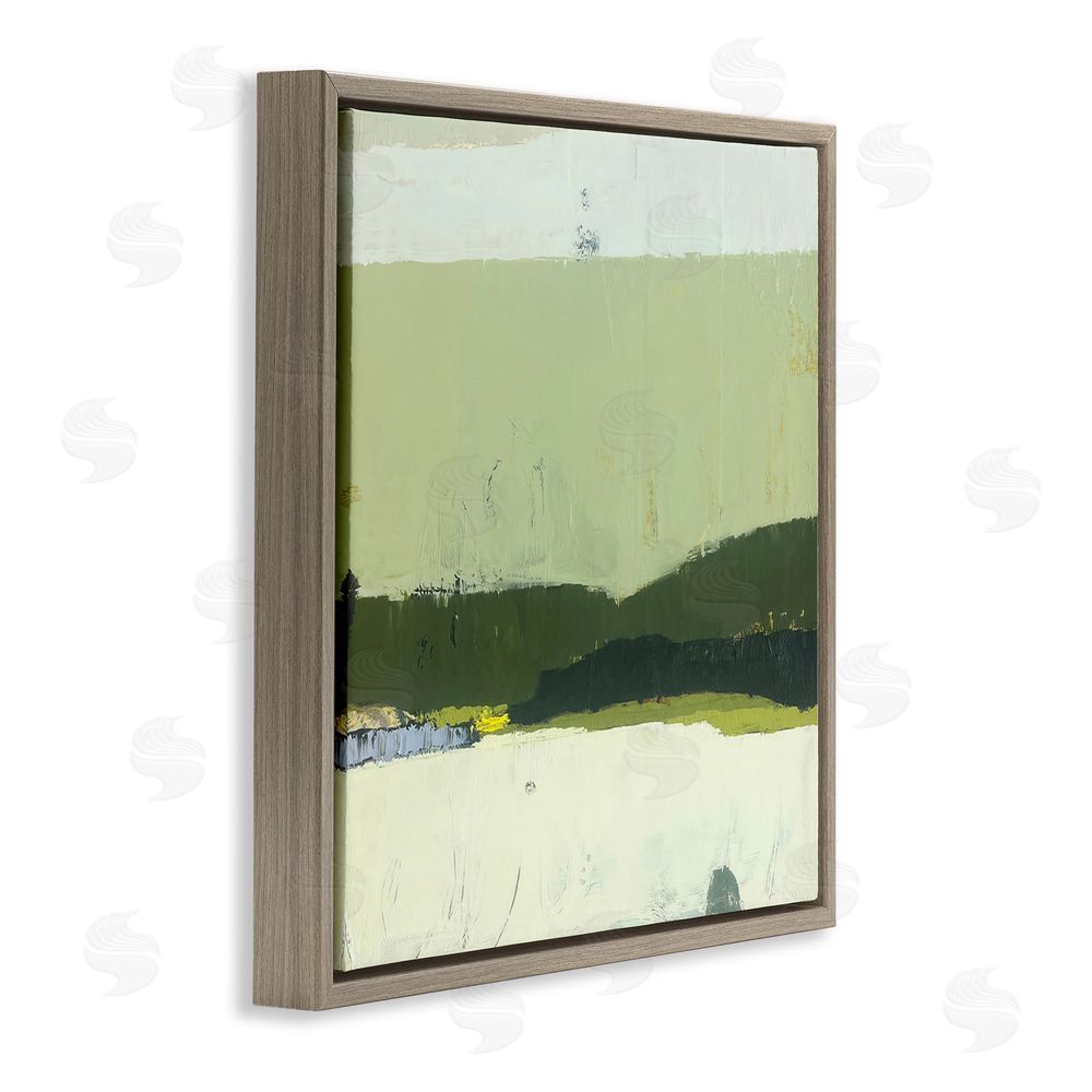 Julia Foug Bloom Serene Layered Landscape Brown Floating Frame Canvas Wall Art Print