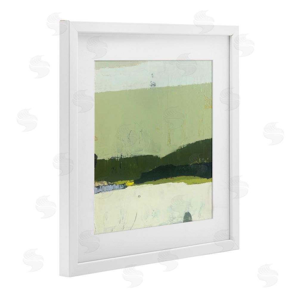 Julia Foug Bloom Serene Layered Landscape White Framed Print Under Glass Wall Art