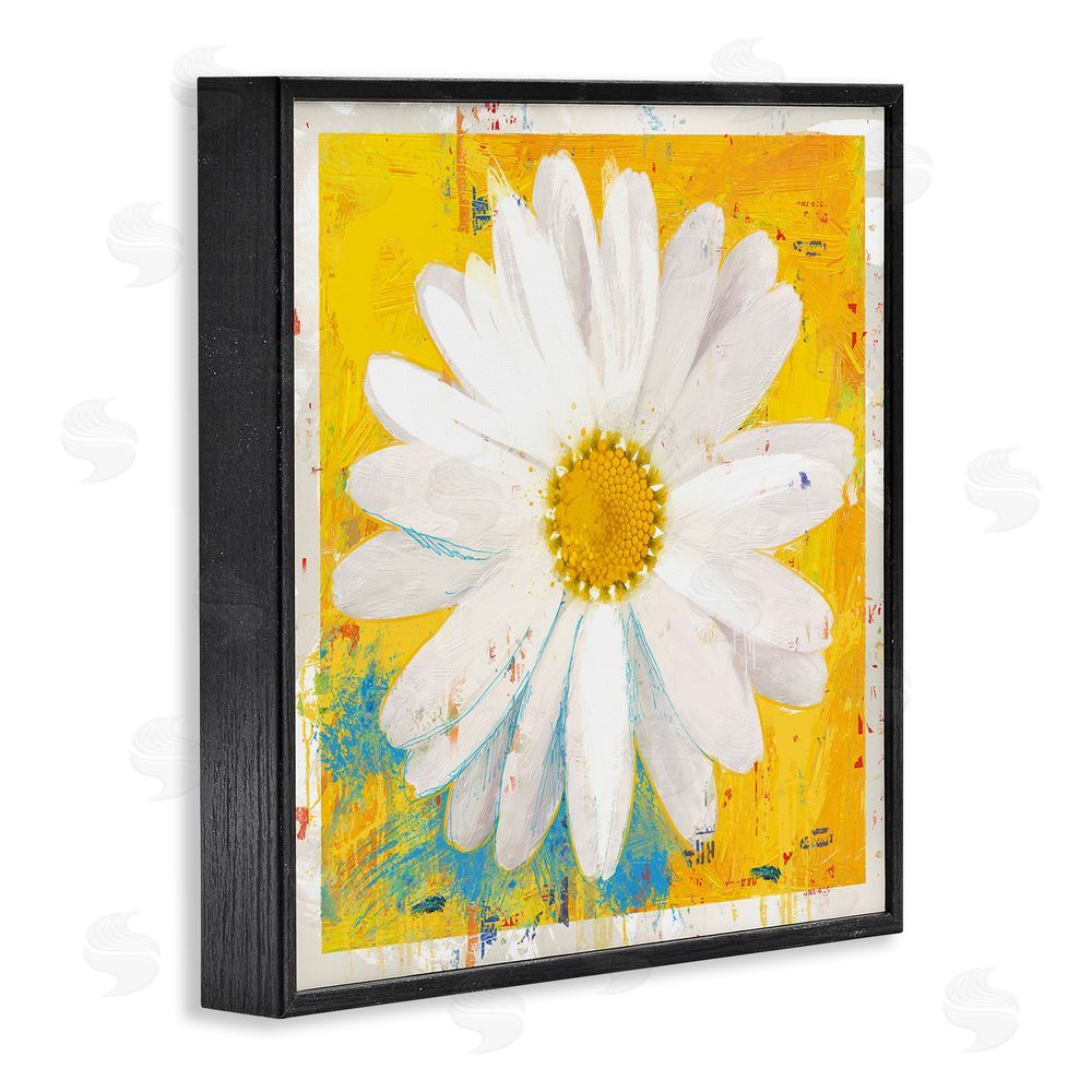 Porter Hastings Violet's Daisy on Yellow Black Framed Giclee Wall Art Print