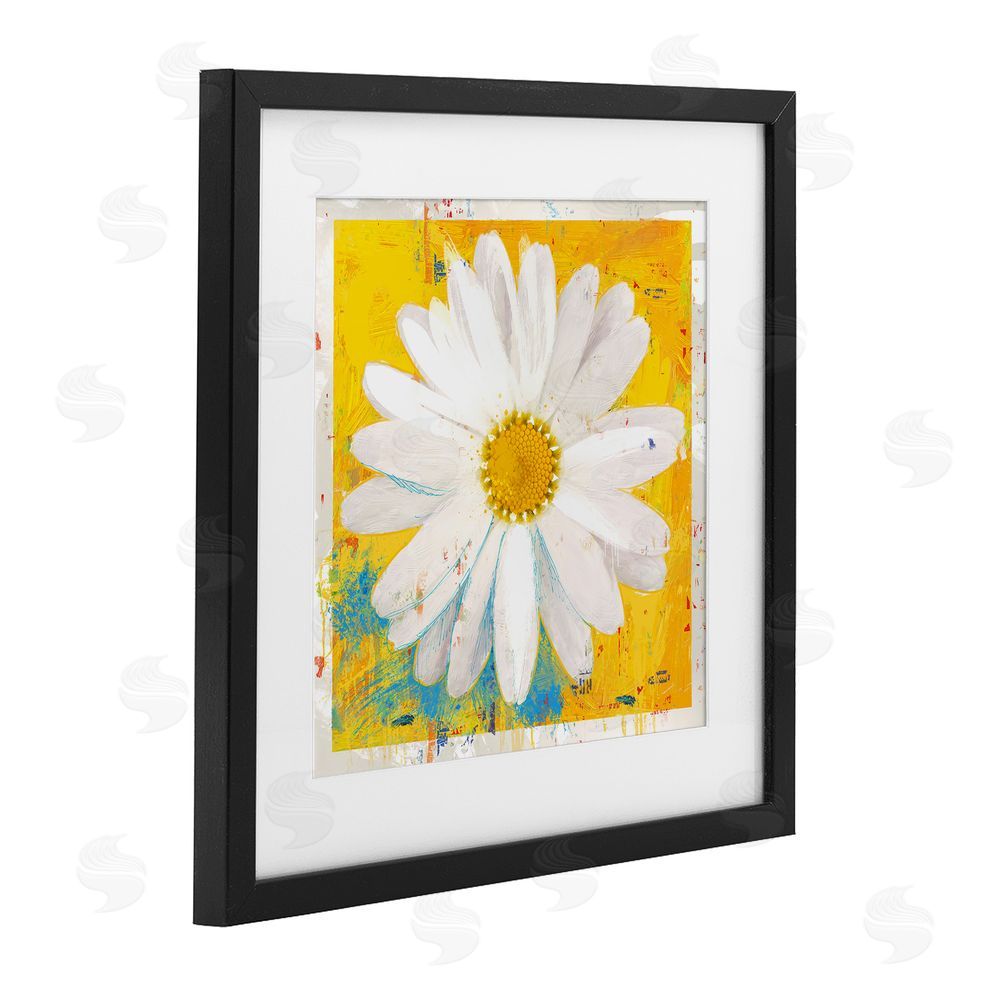 Porter Hastings Violet's Daisy on Yellow Black Framed Print Under Glass Wall Art