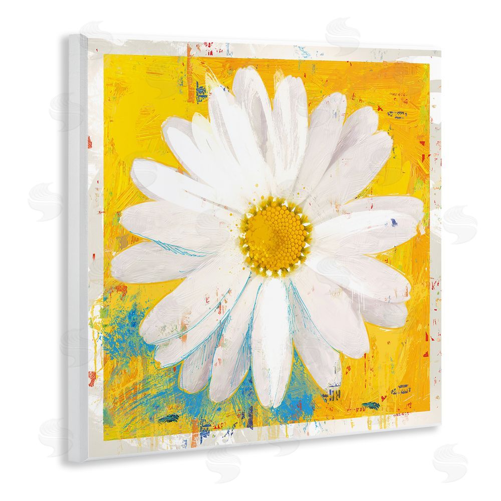 Porter Hastings Violet's Daisy on Yellow Wooden Wall Plaque Art Print