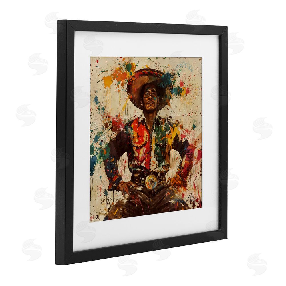 Marta Wiley El Mexicano with Paint Splatters Black Framed Print Under Glass Wall Art