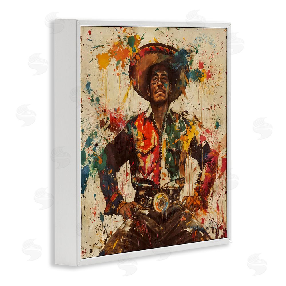 Marta Wiley El Mexicano with Paint Splatters White Framed Giclee Wall Art Print