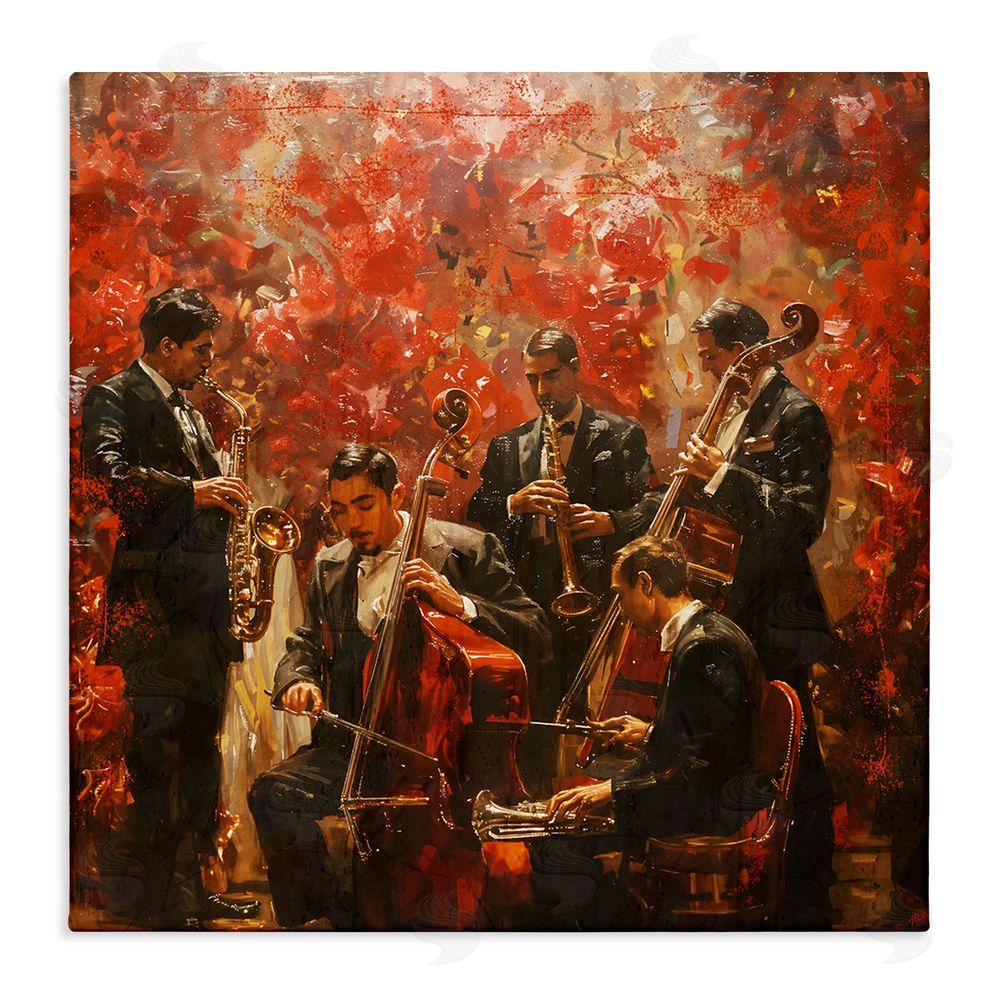Marta Wiley Play More Jazz Performance Stretched Canvas Wall Art Print