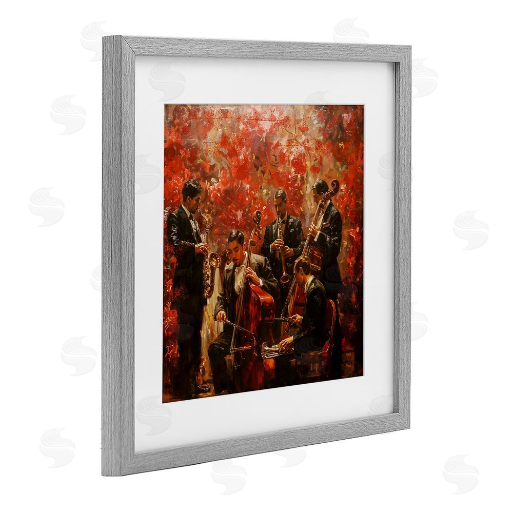Marta Wiley Play More Jazz Performance Gray Framed Print Under Glass Wall Art