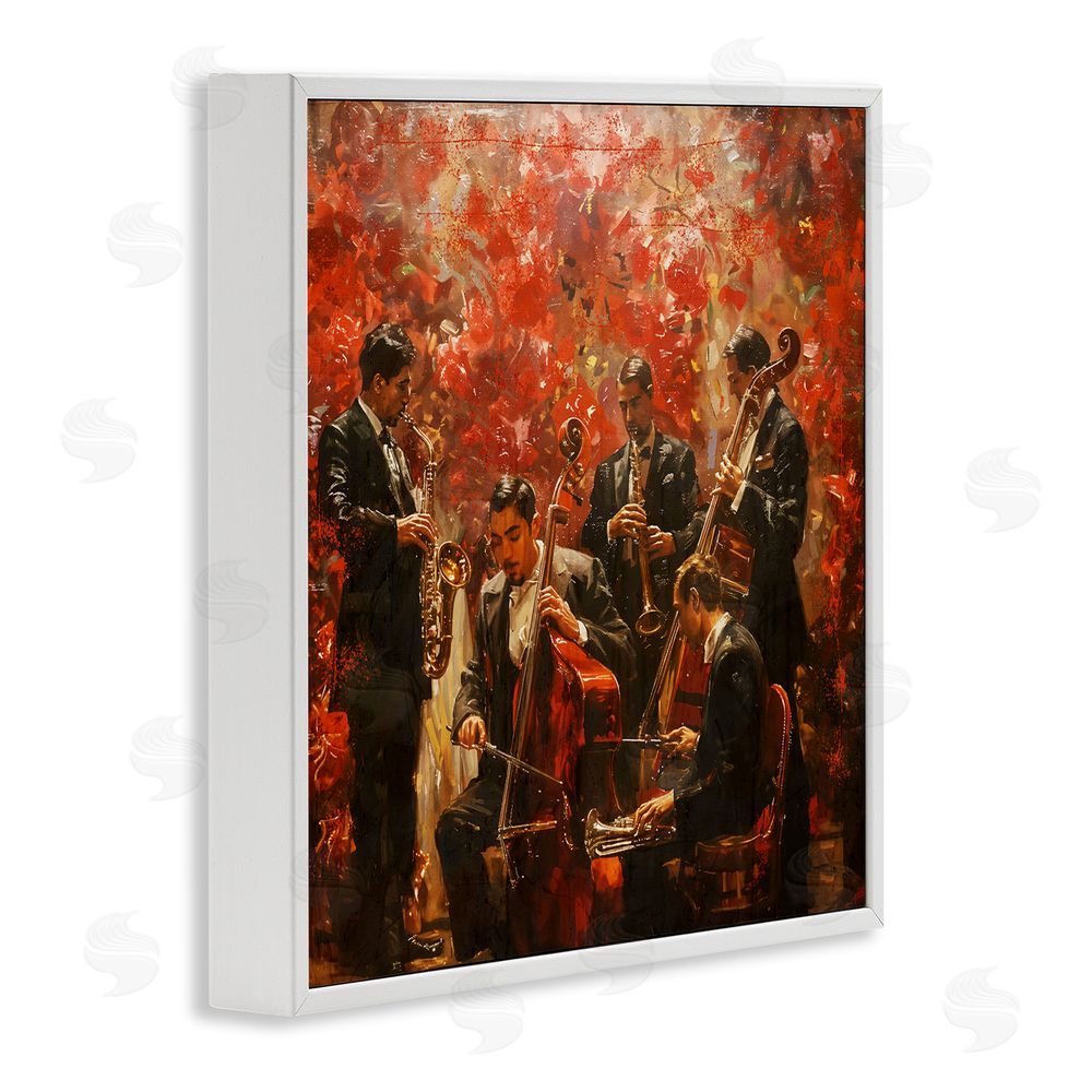 Marta Wiley Play More Jazz Performance White Framed Giclee Wall Art Print