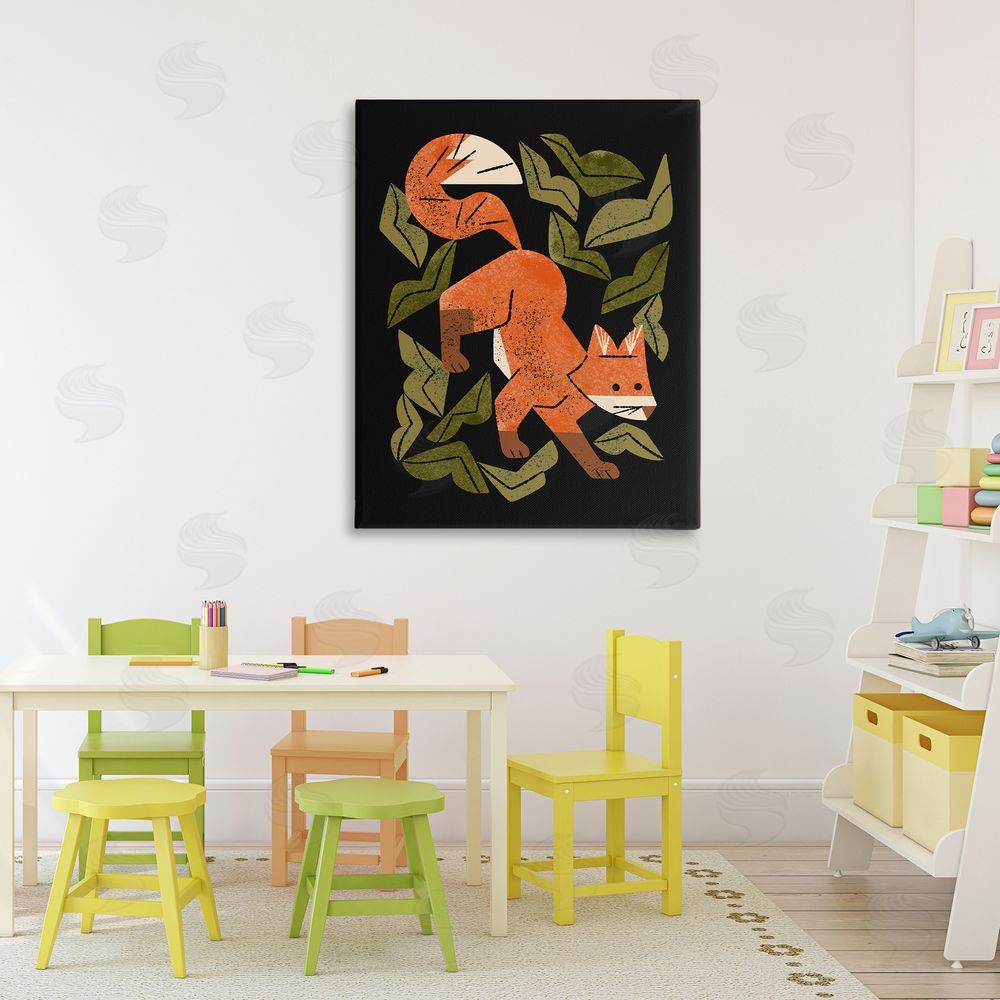 Renea L. Thull Fox In The Brush Stretched Canvas Wall Art in Room