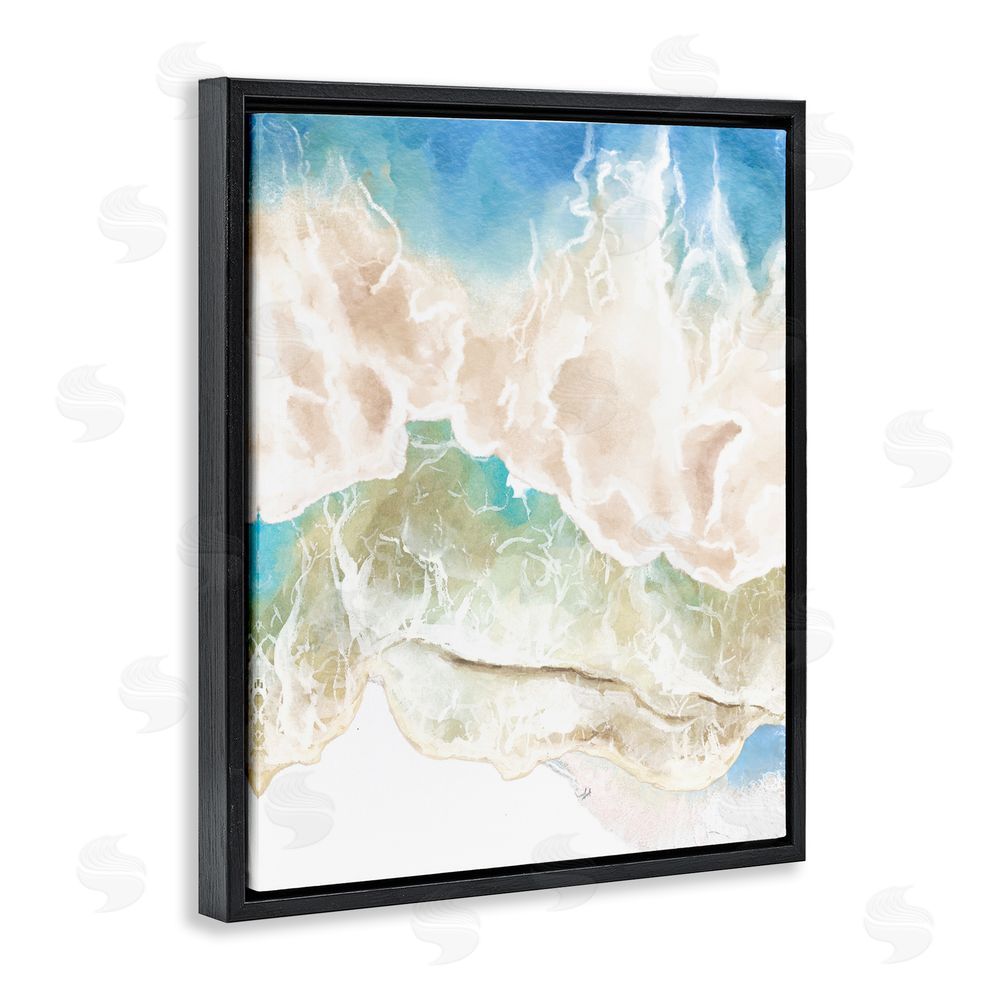 Jesse Keith Washed Away Tide Abstract Black Floating Frame Canvas Wall Art Print