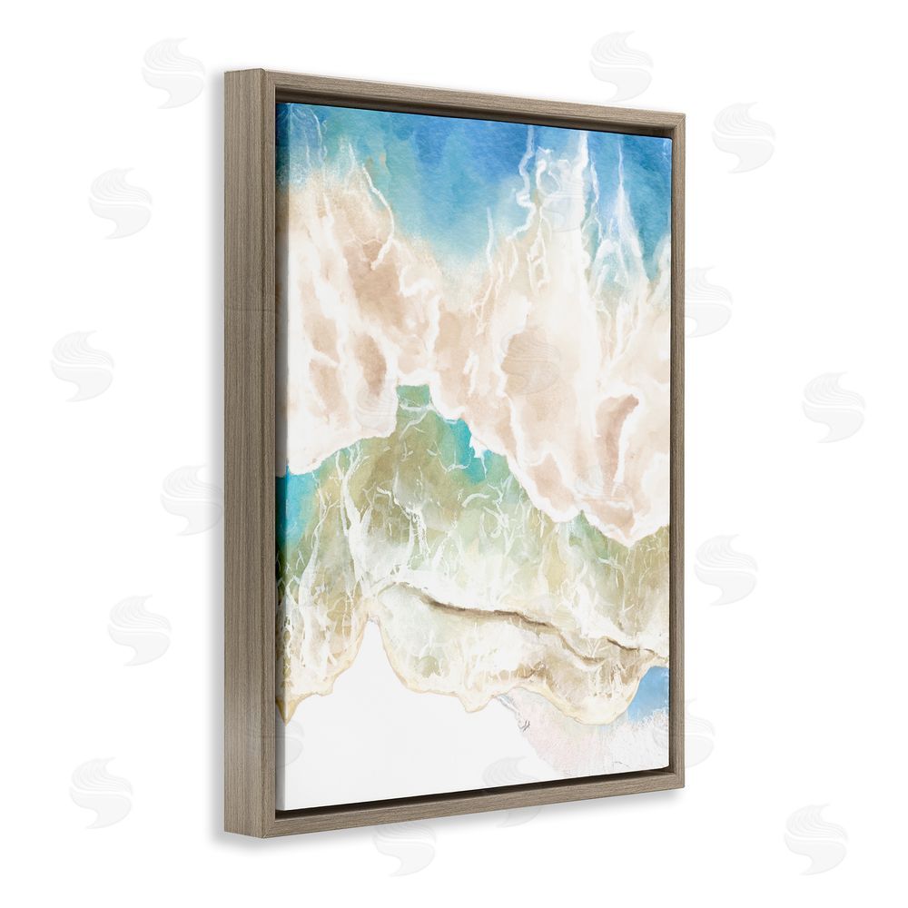 Jesse Keith Washed Away Tide Abstract Brown Floating Frame Canvas Wall Art Print