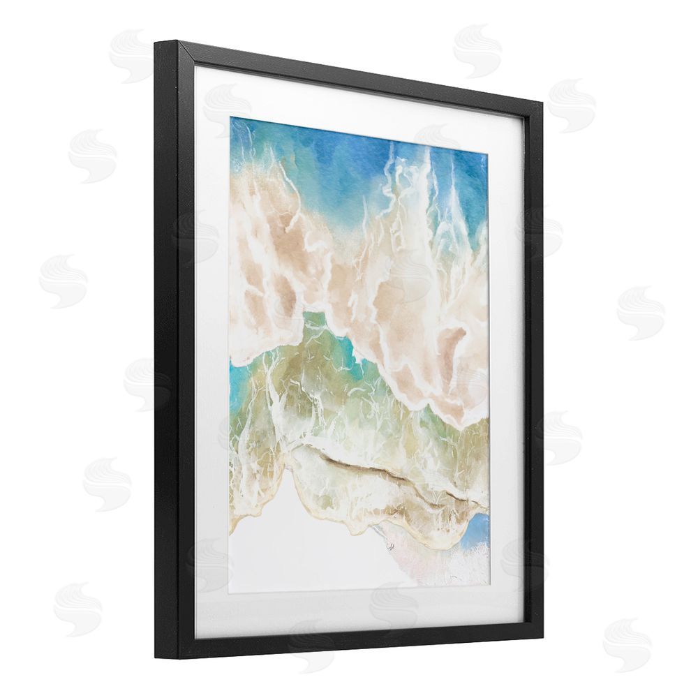 Jesse Keith Washed Away Tide Abstract Black Framed Print Under Glass Wall Art