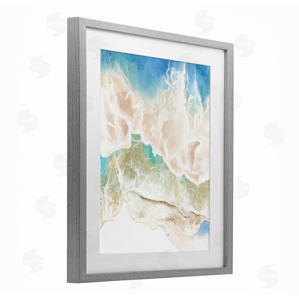 Jesse Keith Washed Away Tide Abstract Gray Framed Print Under Glass Wall Art
