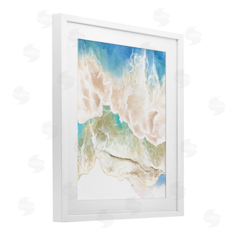 Jesse Keith Washed Away Tide Abstract White Framed Print Under Glass Wall Art