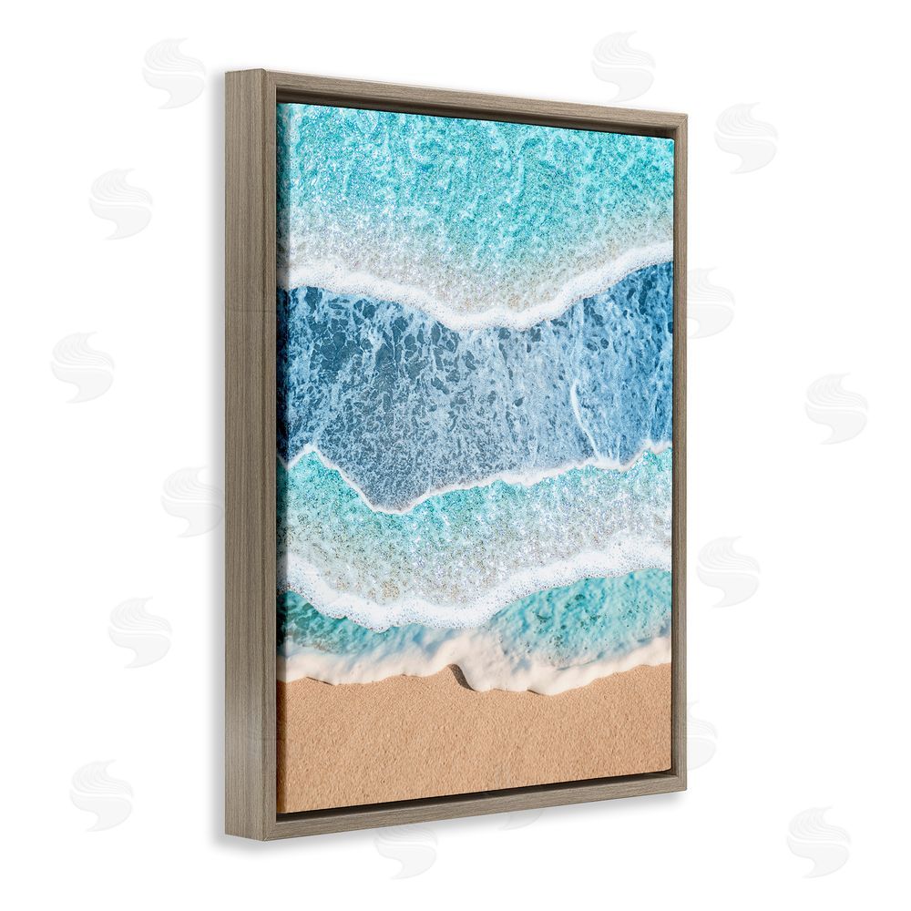 Jesse Keith Overlapping Shore Waves Brown Floating Frame Canvas Wall Art Print