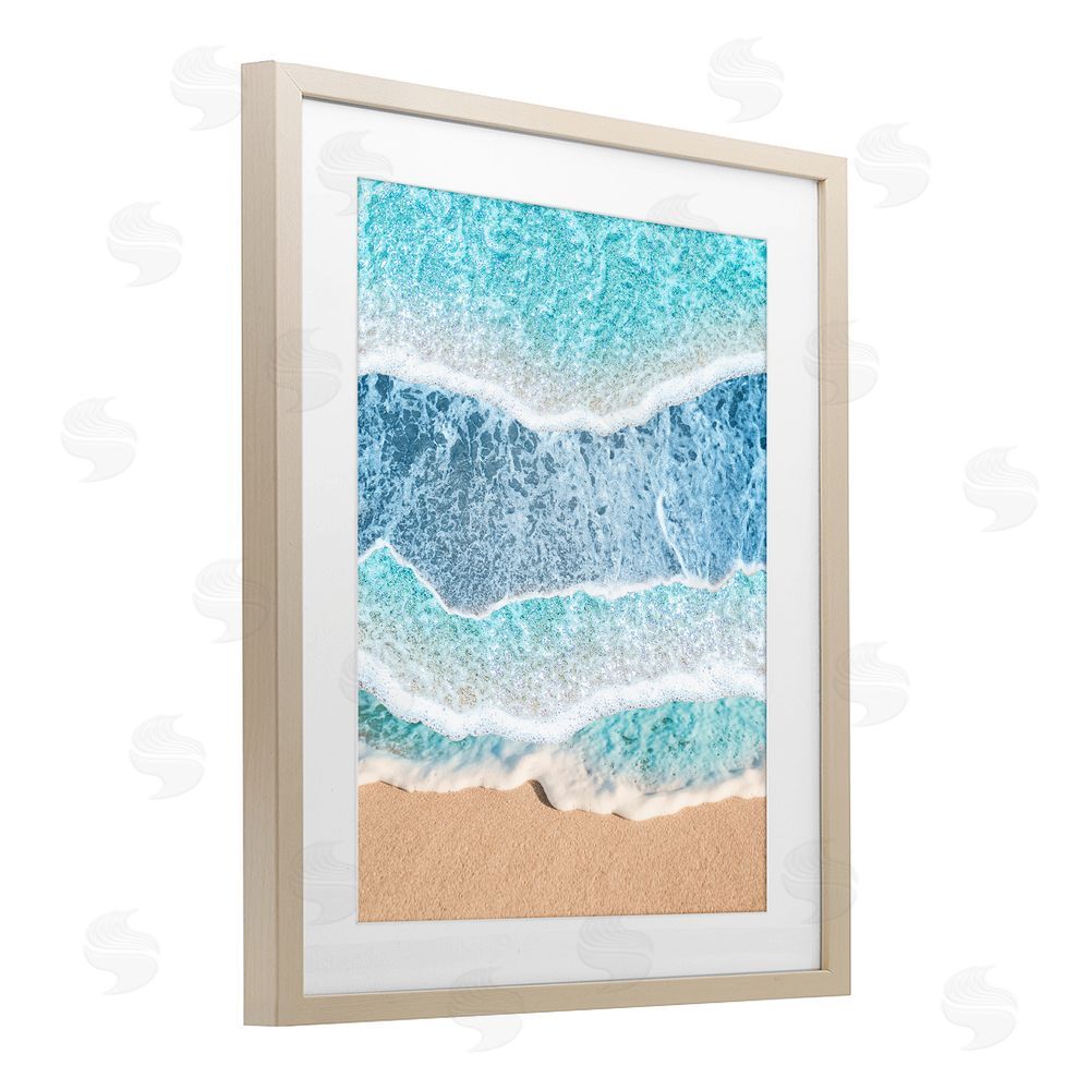 Jesse Keith Overlapping Shore Waves Brown Framed Print Under Glass Wall Art