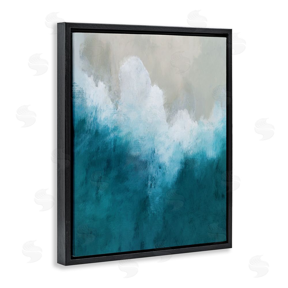 Denise Brown Aerial Tide Abstraction Black Floating Frame Canvas Wall Art Print