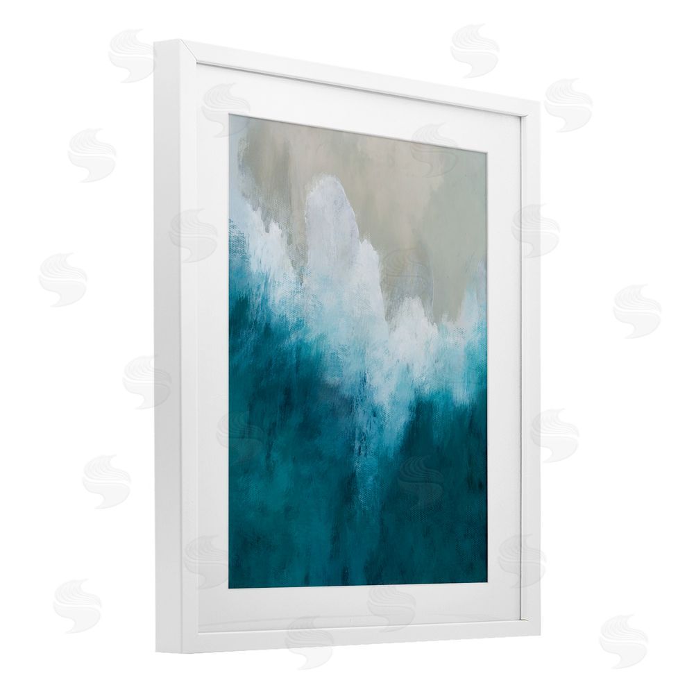 Denise Brown Aerial Tide Abstraction White Framed Print Under Glass Wall Art