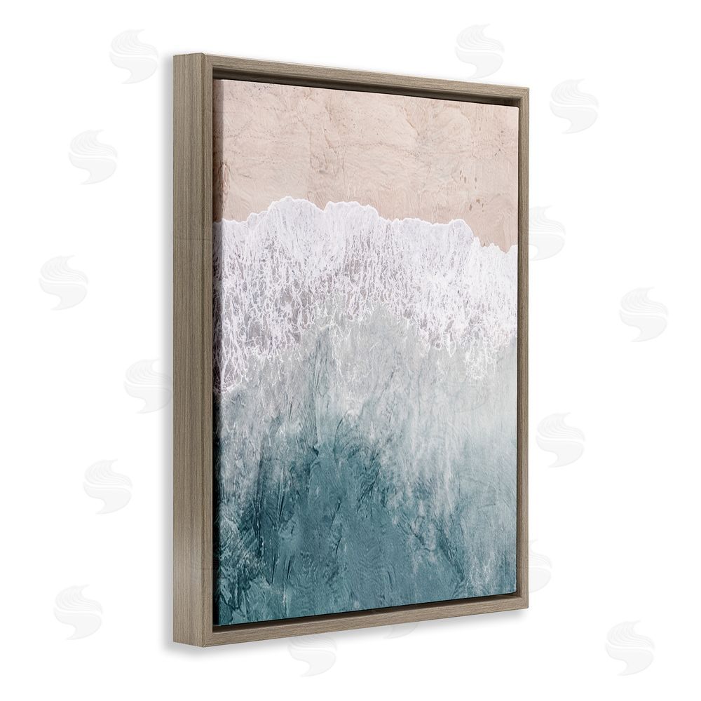 Kim Allen Beach Top Shore Brown Floating Frame Canvas Wall Art Print